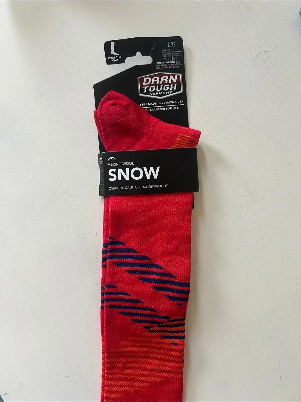 Darn Tough Merino Wool Over-the-Calf Socks - Red